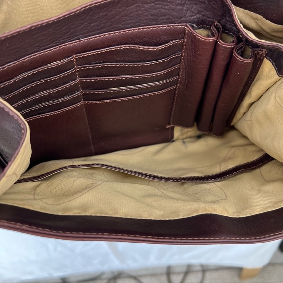 Vintage American Angel Leather Shoulder Bag Brown Flap - Picture 14 of 16